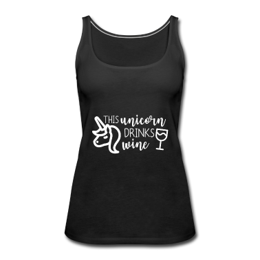 Einhörner Tank Top - Einhorn trinkt Wein