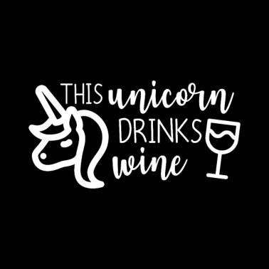 Motiv Einhorn trinkt Wein