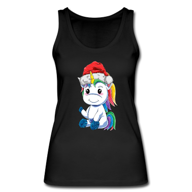 Einhörner Tank Top - Süßes Einhorn Mit Weihnachtsmütze Xmas Geschenk We