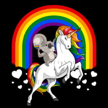 Motiv LGBT Koalabär Reiten Einhorn Gay Pride Rainbow