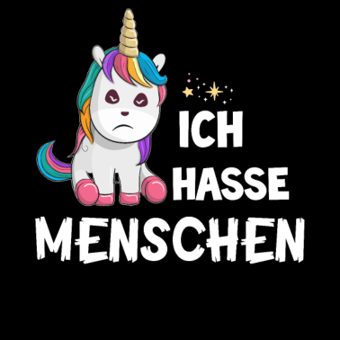 Motiv Ich hasse Menschen Einhorn
