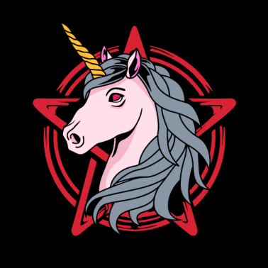 Motiv Hail Satan Einhorn T-Shirt