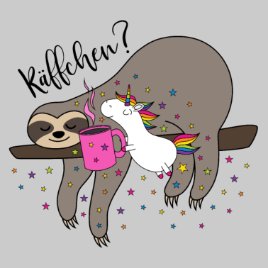 Motiv Kaffee Einhorn Faultier Käffchen Kaffeetasse Büro