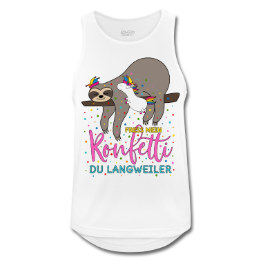 Einhörner Tank Top - Fasching Fress mein Konfetti Einhorn Faultier