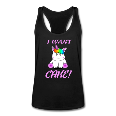 Einhörner Tank Top - I want cake wütendes Einhorn Kuchen