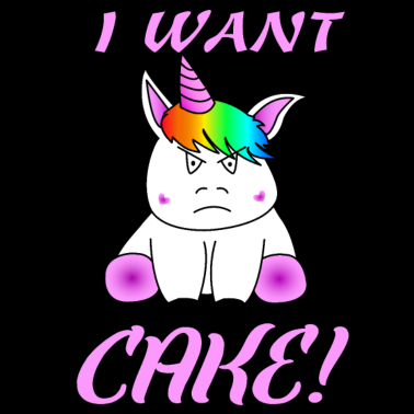 Motiv I want cake wütendes Einhorn Kuchen
