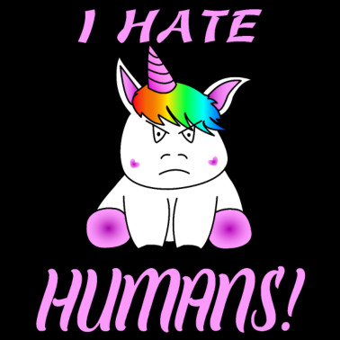 Motiv Ich hasse Menschen Einhorn