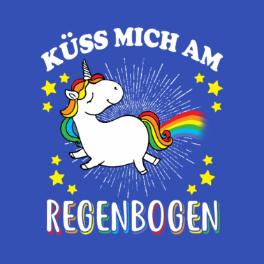 Motiv KUSS MICH AM REGENBOGEN / Einhorn / Geschenk