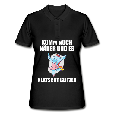 Einhörner Poloshirt - Lustige Einhorn Motive Sprüche Mittelfinger