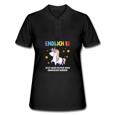 Einhörner Poloshirt - Endlich 18 Geburtstag Einhorn Geschenk