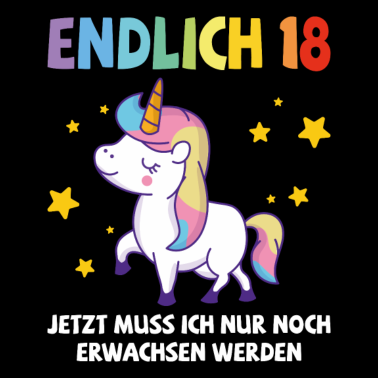 Motiv Endlich 18 Geburtstag Einhorn Geschenk