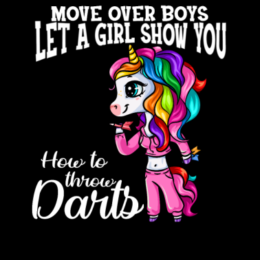 Motiv Dartspielerin Dart Darts Spieler Mädchen Einhorn