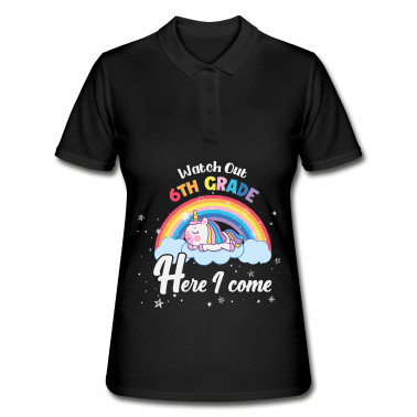 Einhörner Poloshirt - Achten Sie auf den Einhornregenbogen der 6. Klasse