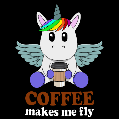 Motiv Einhorn mit Flügel coffee makes me fly