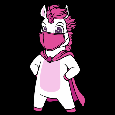 Motiv Einhorn mit Gesichtsmaske Superheld Maske Lustig