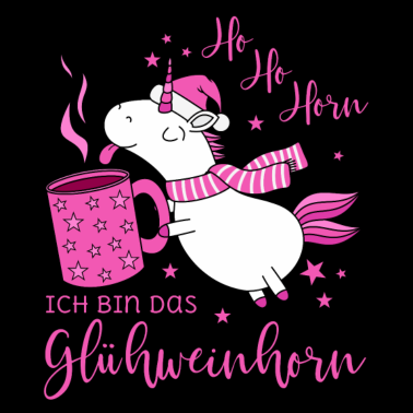 Motiv Einhorn Glühweinhorn Ho Ho Horn Spruch Weihnachten