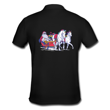 Einhörner Poloshirt - Weihnachten Einhorn Schlitten, Santa Fantasy Pony