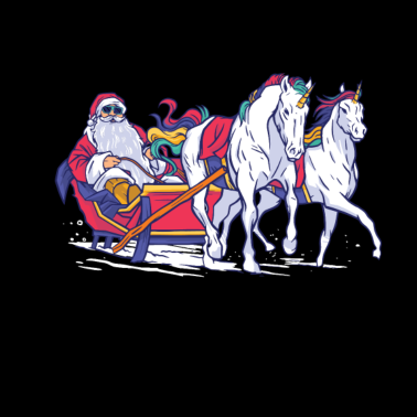 Motiv Weihnachten Einhorn Schlitten, Santa Fantasy Pony