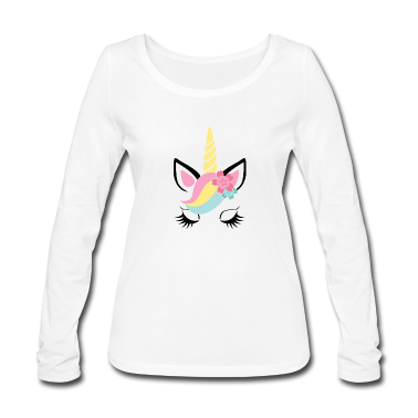 Einhörner Langarmshirt - Einhorn Gesicht - Unicorn Face - Kind - Geschenk