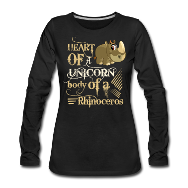 Einhörner Langarmshirt - dick vollschlank dicke Nashorn Sprüche lustig Fun