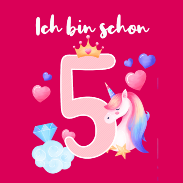 Motiv Ich bin schon 5 Geburtstag Mädchen Einhorn 5 Jahre