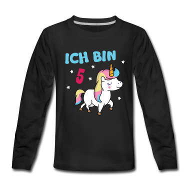Einhörner Langarmshirt - Einhorn Mädchen 5 Jahre fünfter Geburtstag
