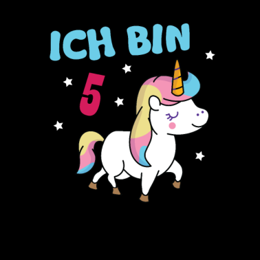 Motiv Einhorn Mädchen 5 Jahre fünfter Geburtstag