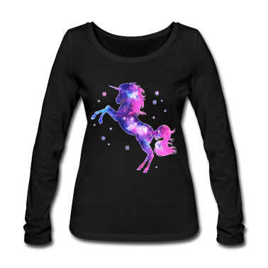 Einhörner Langarmshirt - Einhorn unicorn Sterne Fantasy galaxy Universum