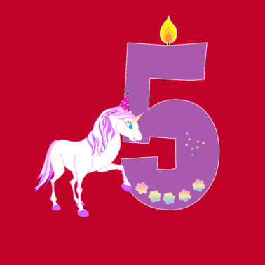 Motiv 5. Geburtstag T-Shirt Einhorn Geschenk für Mädchen