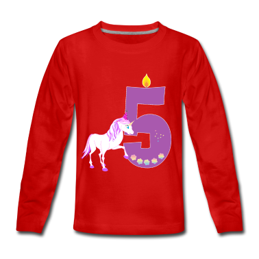 Einhörner Langarmshirt - 5. Geburtstag T-Shirt Einhorn Geschenk für Mädchen
