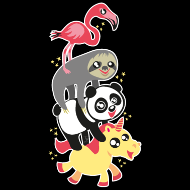 Motiv Fancy Stadtmusikanten Einhorn Panda Flamingo Sloth