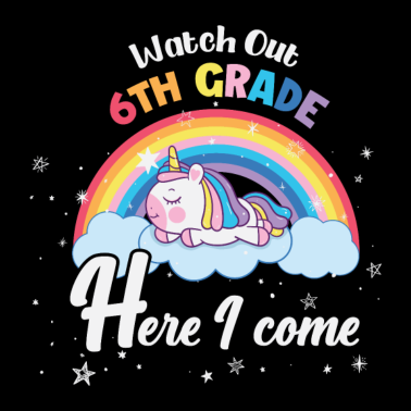 Motiv Achten Sie auf den Einhornregenbogen der 6. Klasse