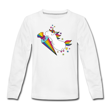 Einhörner Langarmshirt - Einhorn Einschulung Schulkind Schule Zuckertüte