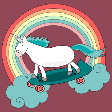 Motiv Einhorn Skateboard Longboard Regenbogen