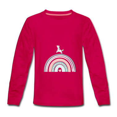 Einhörner Langarmshirt - Regenbogen Einhorn