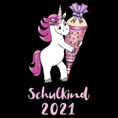 Motiv Einhorn mit Zuckertüte Einschulung Schulkind 2021