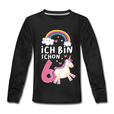 Einhörner Langarmshirt - 6. Geburtstag Mädchen 6 Jahre Einhorn Geschenk