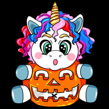 Motiv Süßes Halloween Einhorn T-Shirt Geschenk