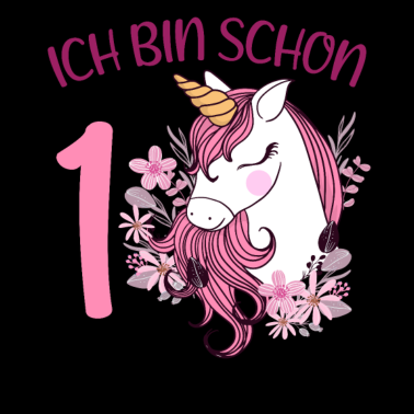 Motiv 1. Geburtstag Mädchen 1 Jahr Pferd Pferde Einhorn