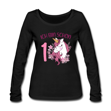 Einhörner Langarmshirt - 1. Geburtstag Mädchen 1 Jahr Pferd Pferde Einhorn