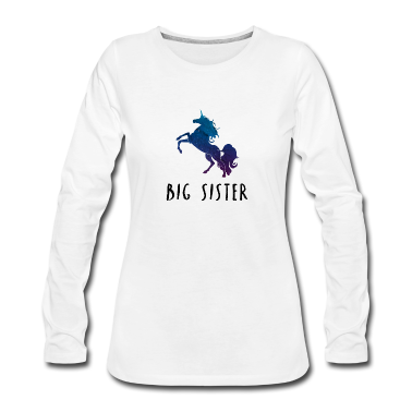 Einhörner Langarmshirt - Big Sister Einhorn Mädchen Märchen Geschenk Idee