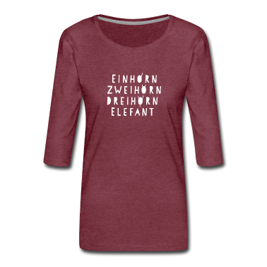 Einhörner Langarmshirt - Einhorn Zweihorn Dreihorn Elefant