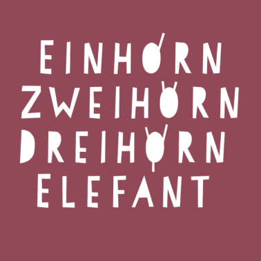 Motiv Einhorn Zweihorn Dreihorn Elefant