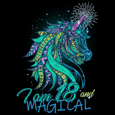 Motiv I'm 18 and magical Geburtstag Mädchen süß Einhorn