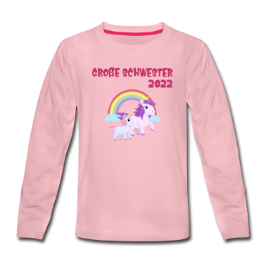 Einhörner Langarmshirt - Große Schwester 2022 Einhorn Einhörner