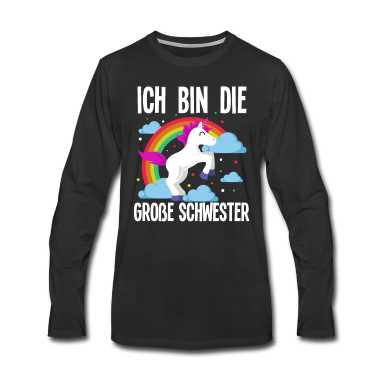 Einhörner Langarmshirt - Ich Bin Die Große Schwester Einhorn Regenbogen