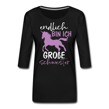 Einhörner Langarmshirt - Endlich bin ich große Schwester