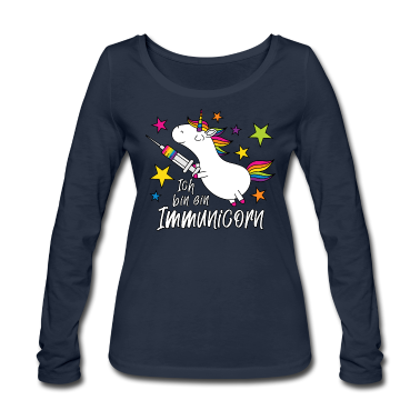 Einhörner Langarmshirt - Geimpft Einhorn Ich bin ein Immunicorn