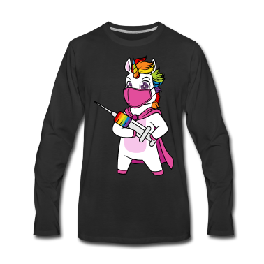 Einhörner Langarmshirt - Geimpft Einhorn Immunicorn