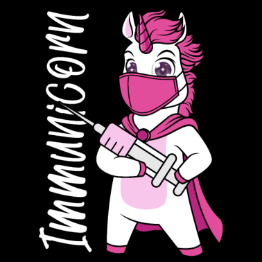 Motiv Geimpft Impfung Einhorn Spritze Maske Immunicorn